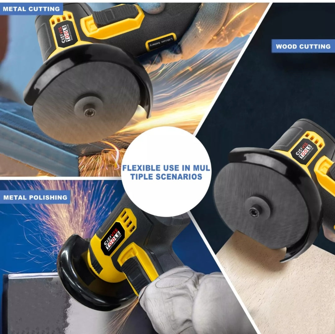 Akku Winkelschleifer Schleifmaschine Flex mit 2 Akkus