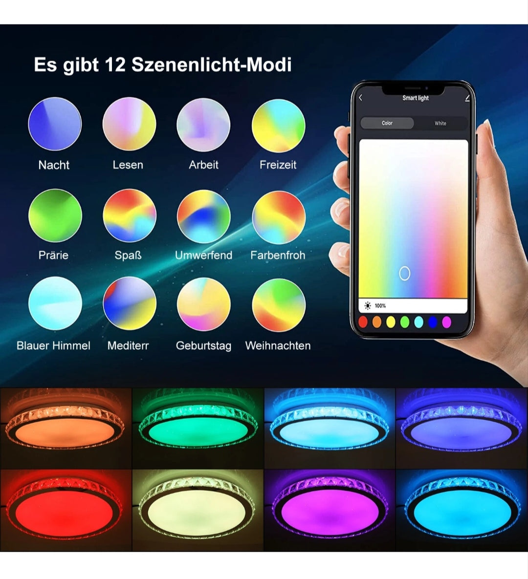 LED Deckenlampe Deckenleuchte Dimmbar Rgb Alexa