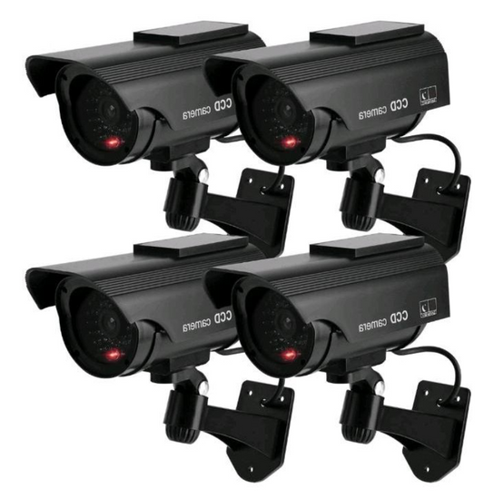 Überwachungskamera Set Dummy Kamera Set 4 Stück Solar