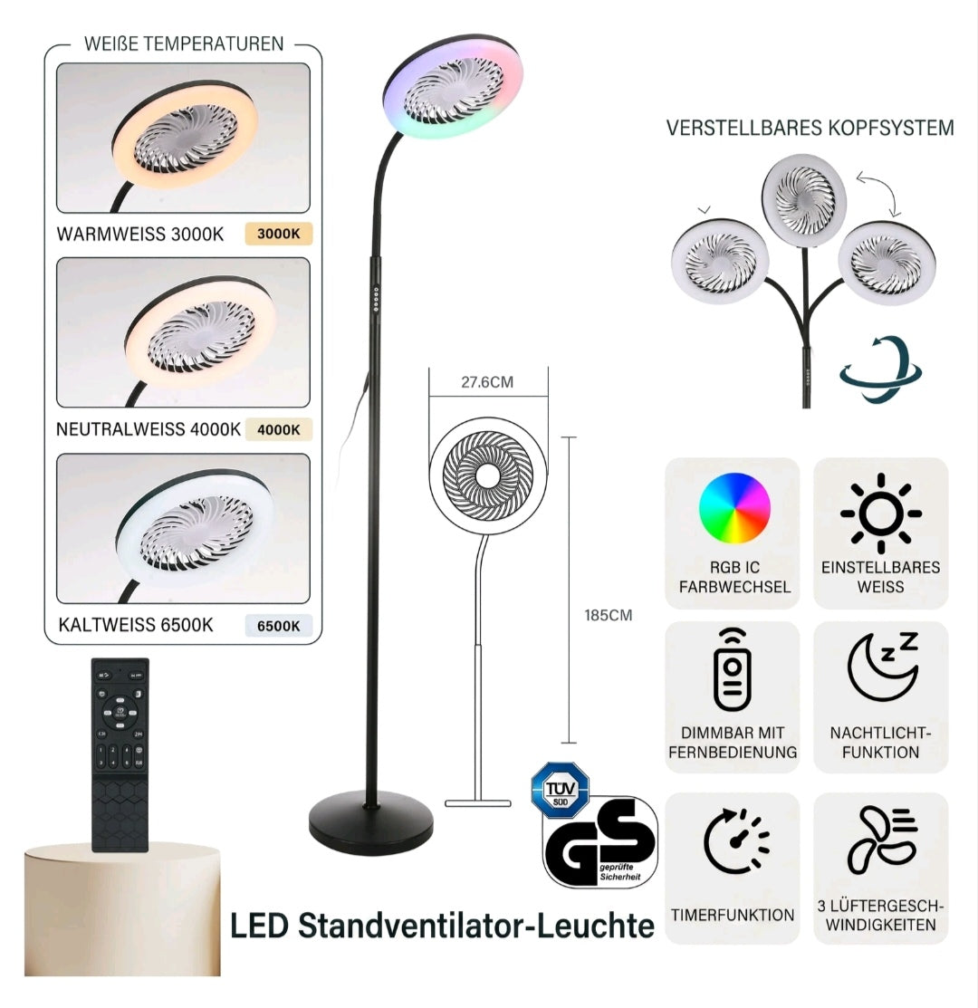 Standventilator Stehlampe Rgb Ventilator