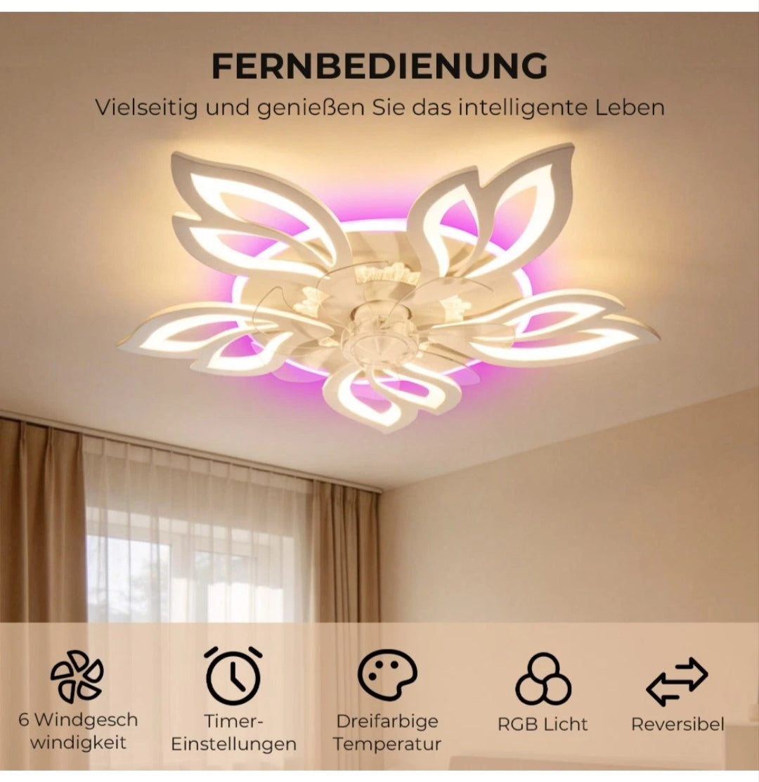 Deckenventilator Deckenleuchte Ventilator Rgb Dimmbar