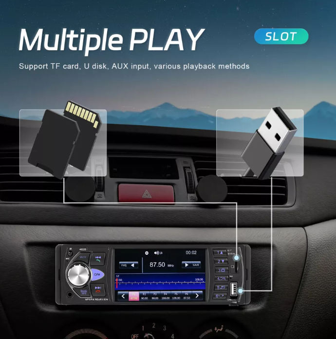 Autoradio Bluetooth Freisprechen DIN 1 Norm 4 Zoll