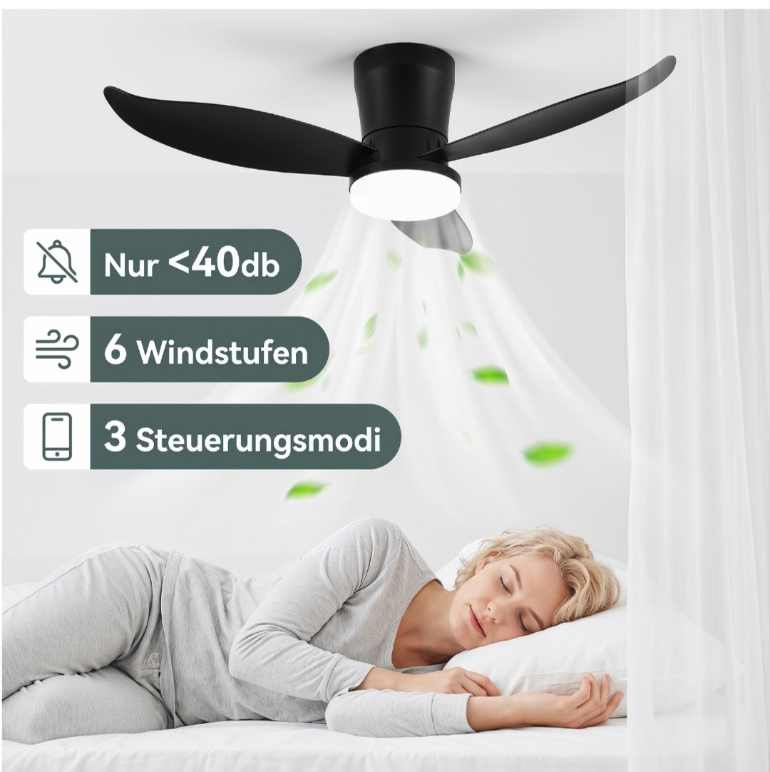 Deckenlampe Deckenventilator Ventilator 95cm App Fernbedienung
