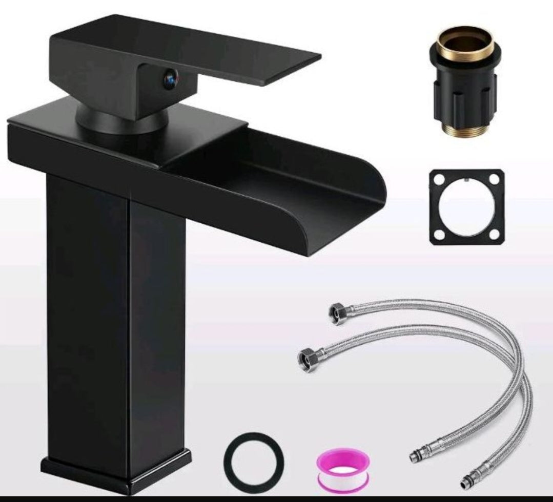 Bad Waschbecken Wasserhahn Armatur Edelstahl Schwarz