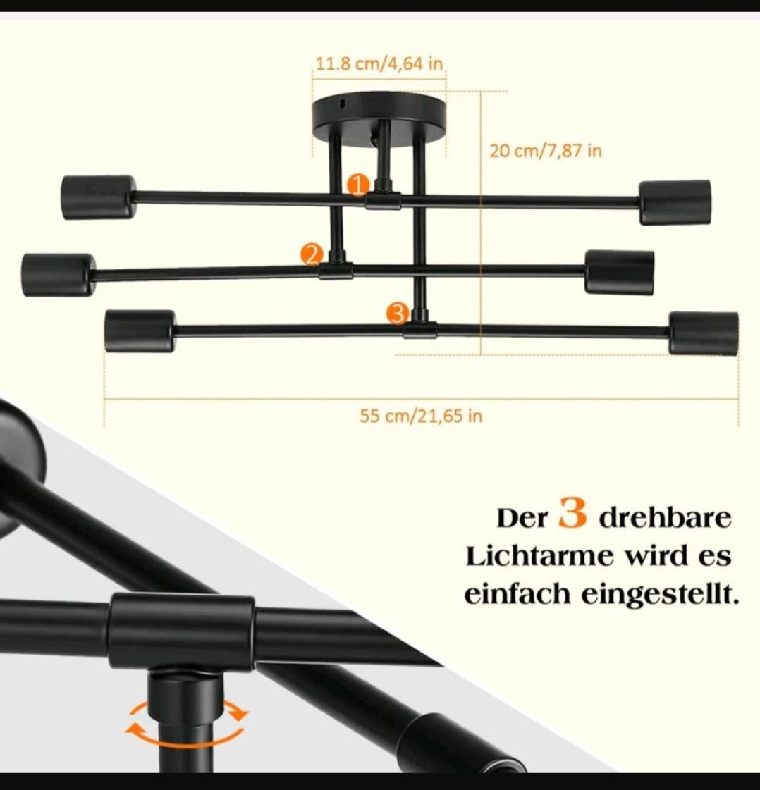 Deckenlampe Deckenleuchte Retro Vintage Design