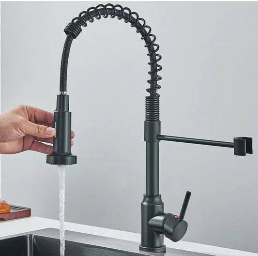 Küchenarmartur Mischbatterie Wasserhahn Schwarz Hochdruck