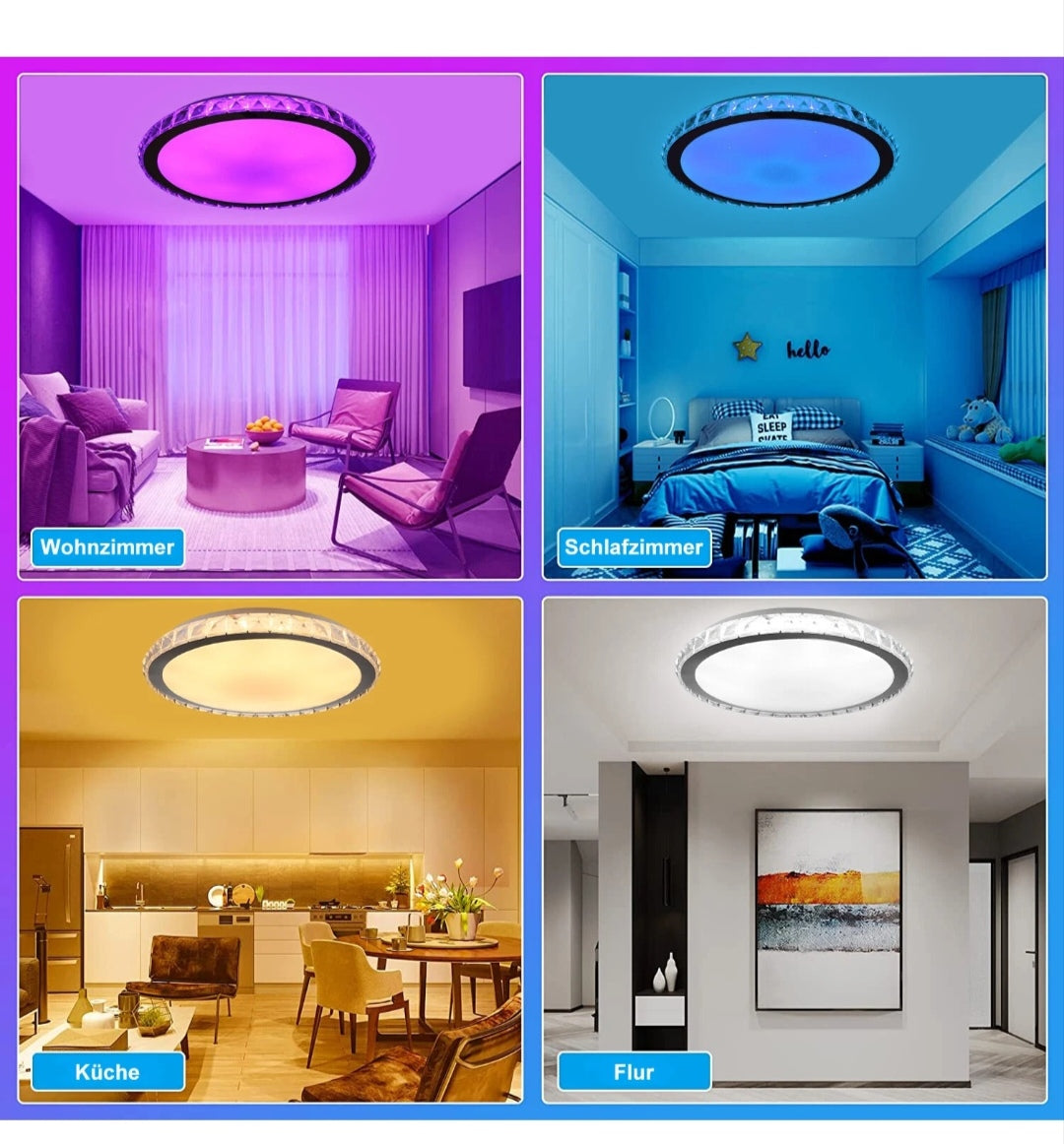 LED Deckenlampe Deckenleuchte Dimmbar Rgb Alexa