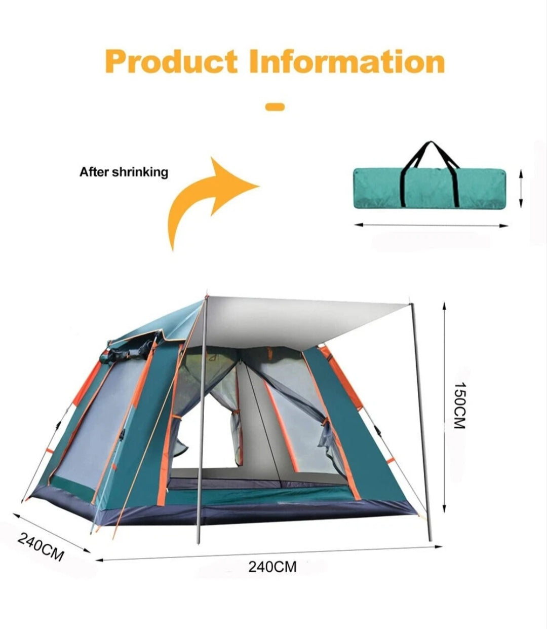 Campingzelt Pop Up Zelt Wurfzelt Familienzelt 4 Personen