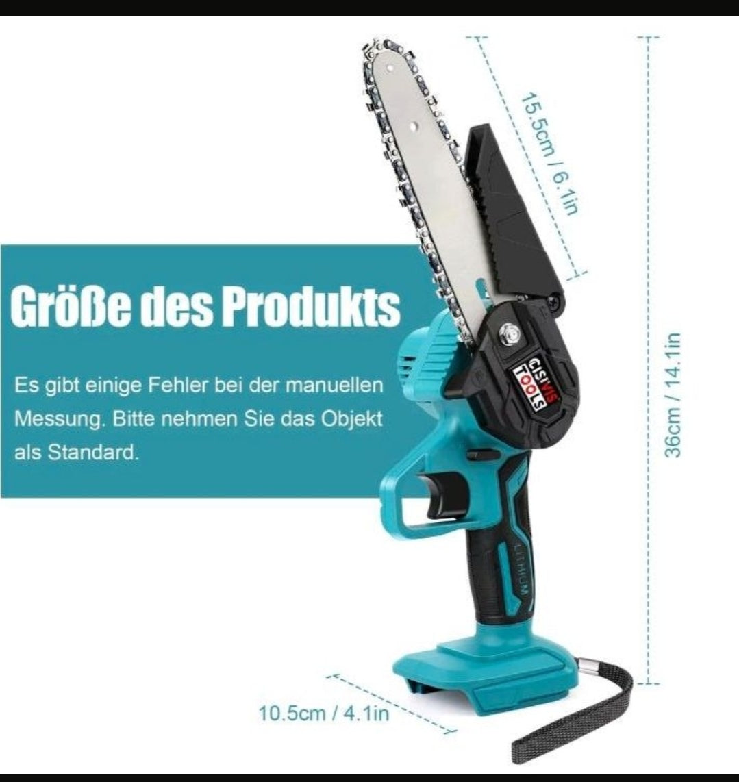 Akku Kettensäge Gartensäge mit 2 Akkus Motorsäge