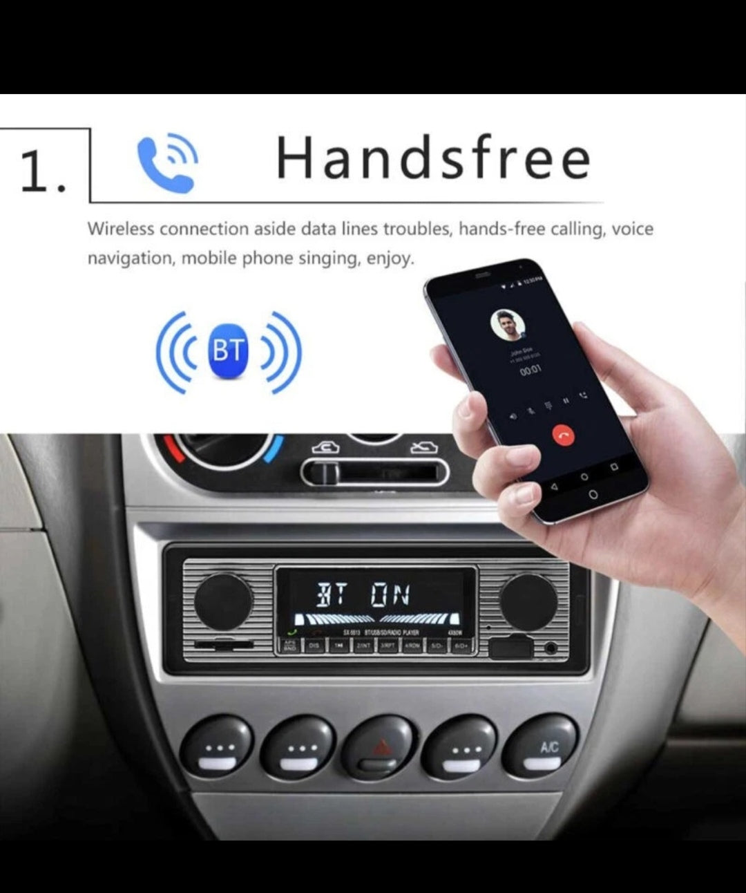 Autoradio Bluetooth Oldtimer Yountimer US Cars DIN 1 Norm
