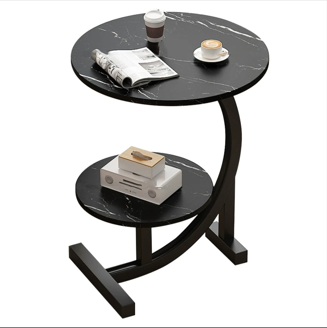 Couchtisch Beistelltisch Marmor-Optik Schwarz