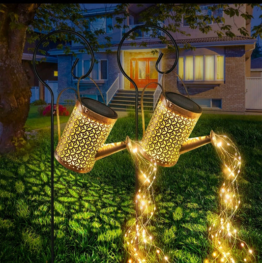 Solar Gießkanne Solarlampe 2 Stück