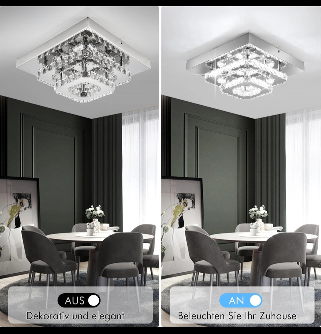 LED Kristall Deckenlampe Kronleuchter
