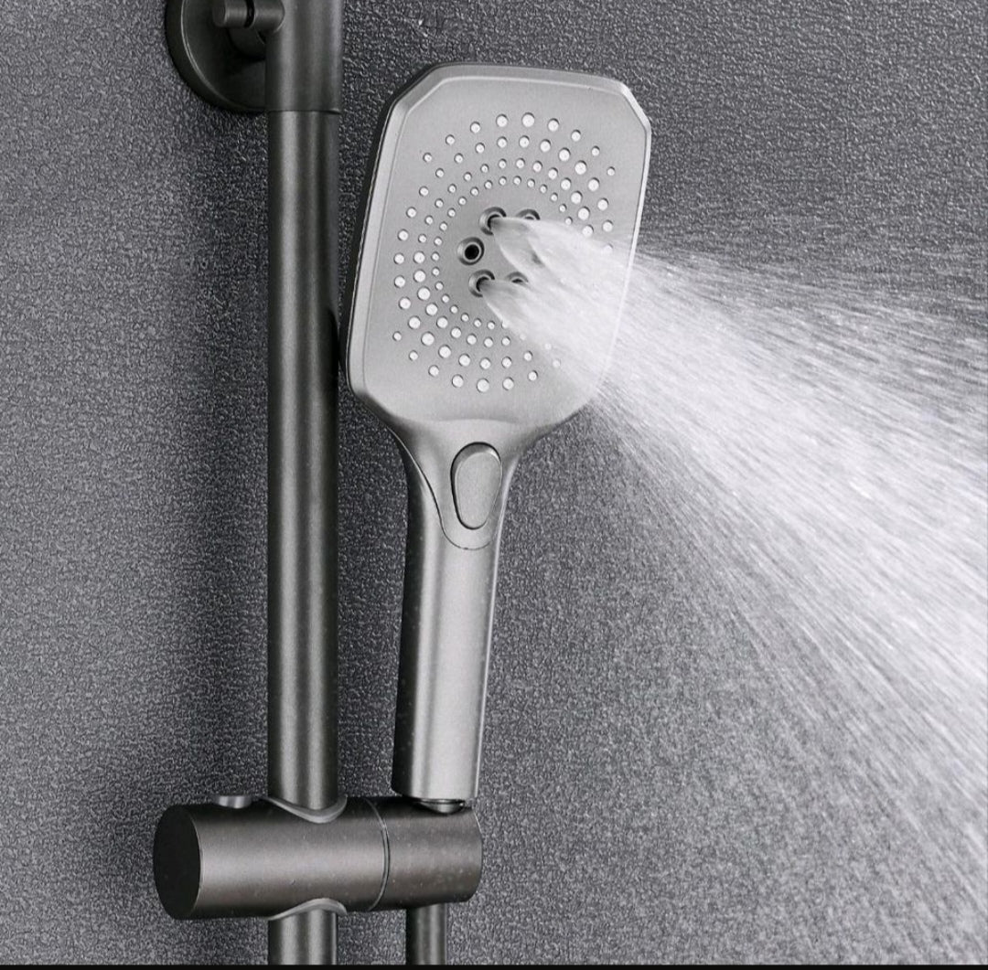 Regendusche Duschset Komplett Schwarz mit LCD Display