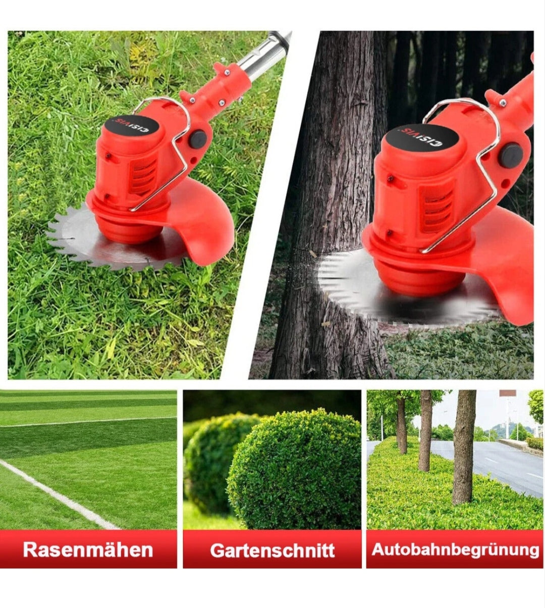 Elektrischer Rasentrimmer Akku Grasschneider mit 2 Akkus