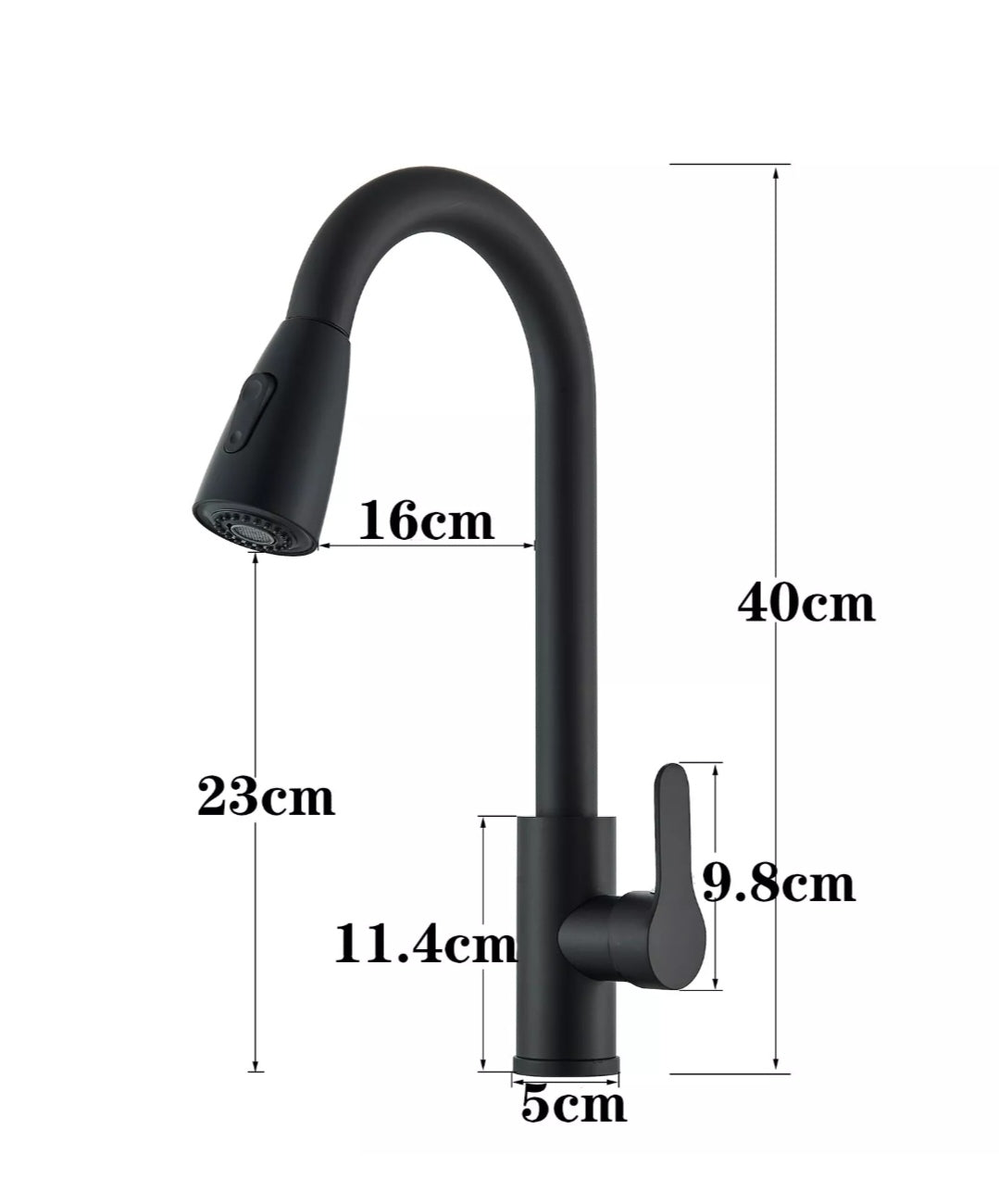 Wasserhahn Küchenarmartur Mischbatterie Brause Hochdruck Schwarz Brause