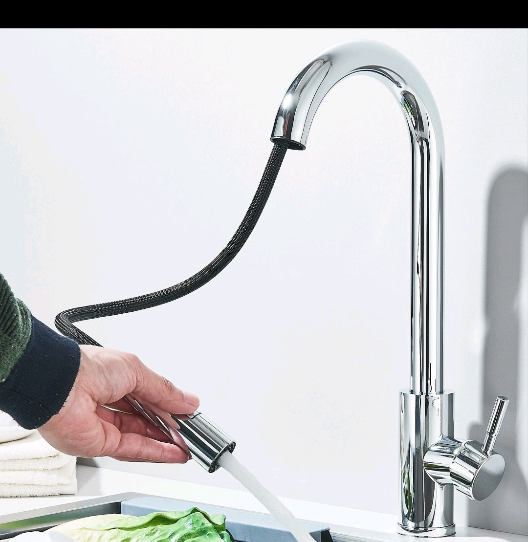 Wasserhahn Küchenarmartur Mischbatterie Brause Chrome Design