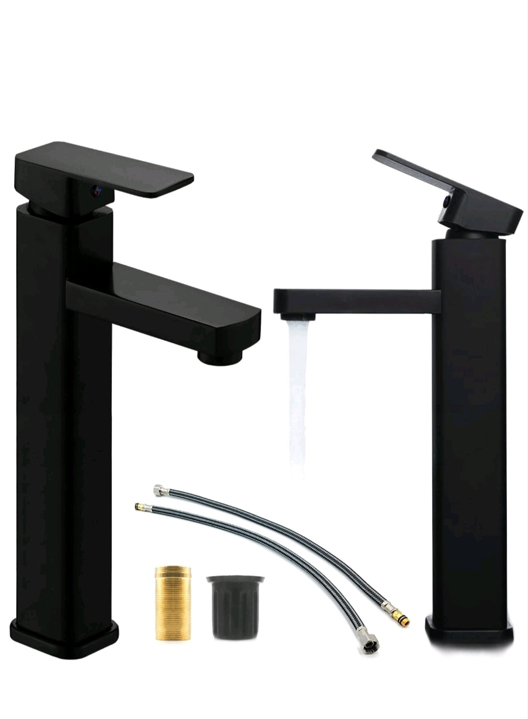 Bad Waschbecken Wasserhahn Armatur Hoch Schwarz