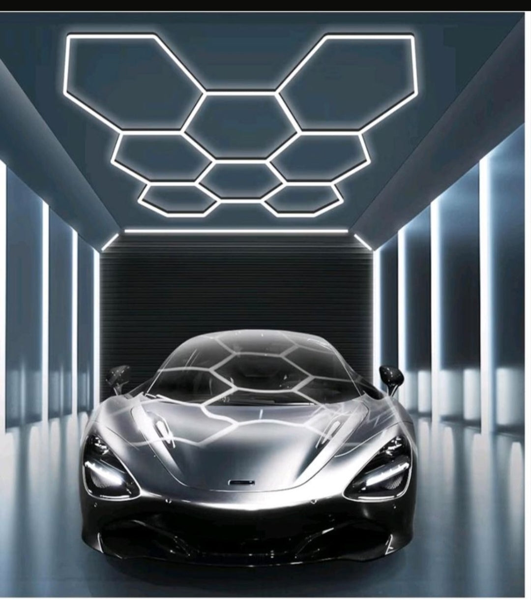 Hexagon 8er LED Werkstatt Garage Showroom Licht