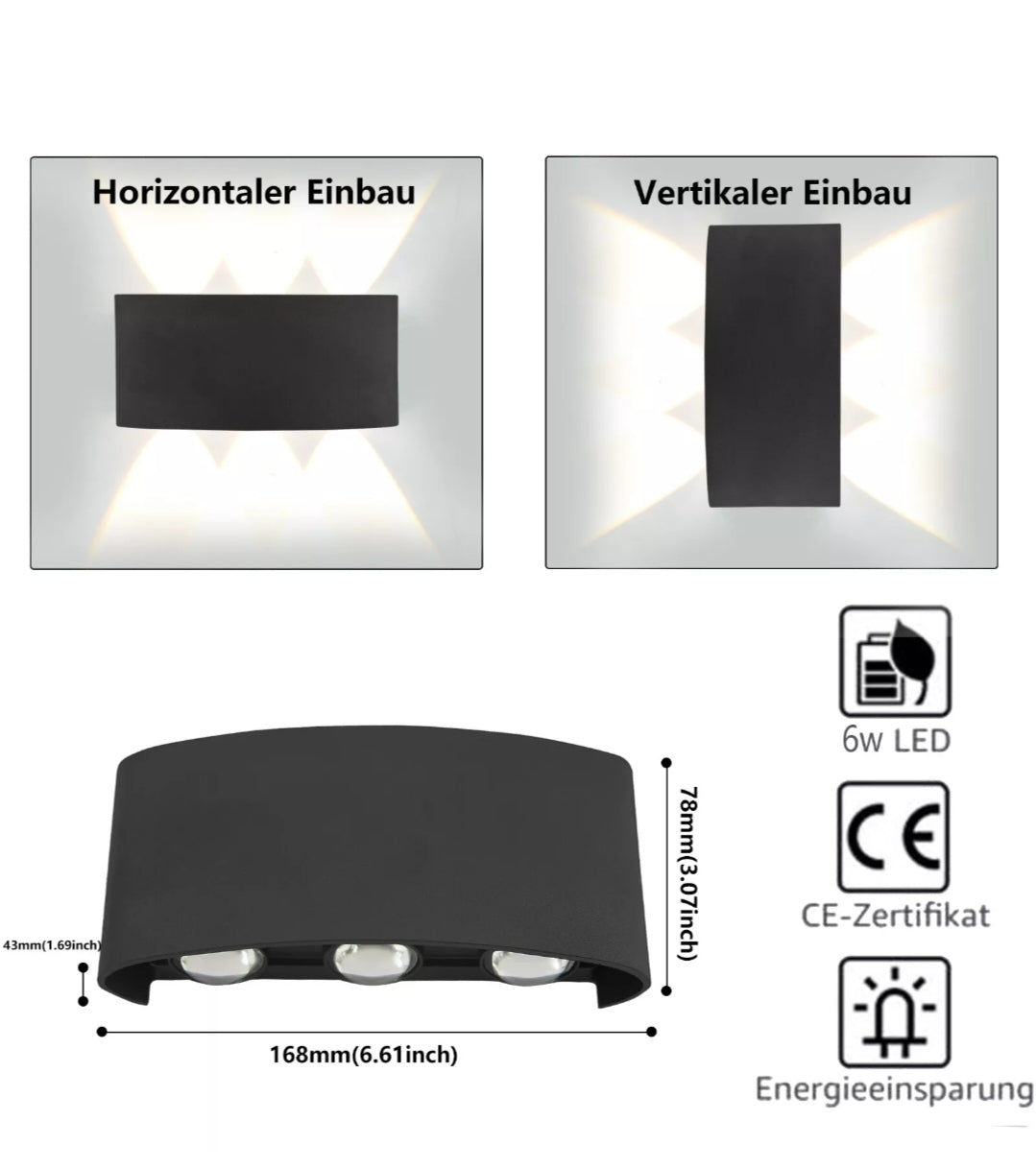 Led Wandleuchten Wandlampen innen Aussen 2 Stück