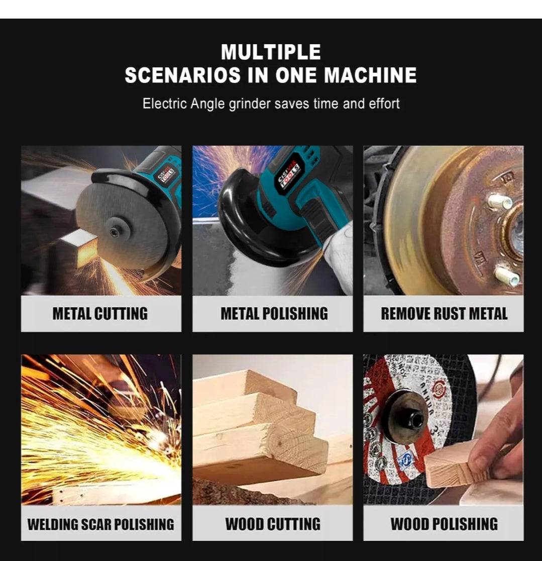 Akku Winkelschleifer Schleifmaschine Flex mit 2 Akkus