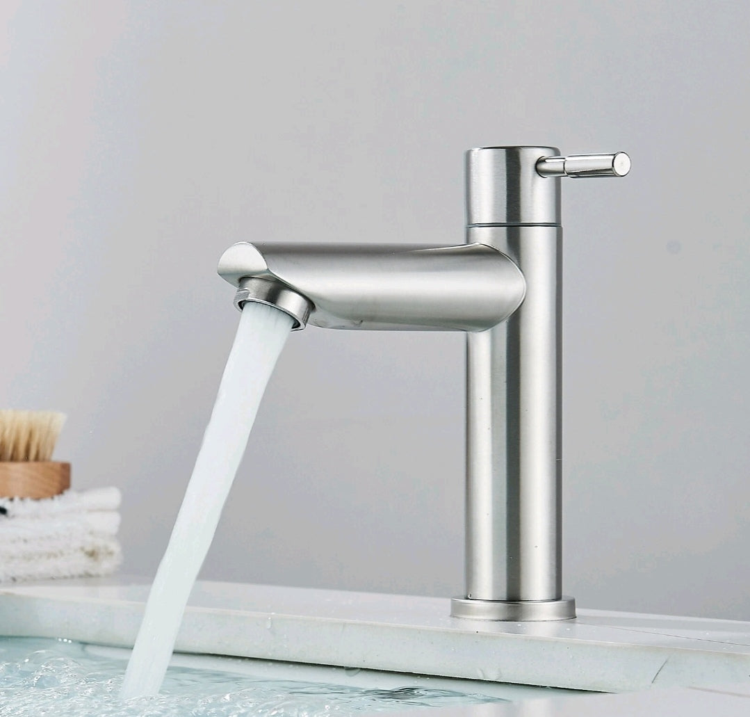 Bad Waschbecken Wasserhahn Armatur Edelstahl Kaltwasserhahn