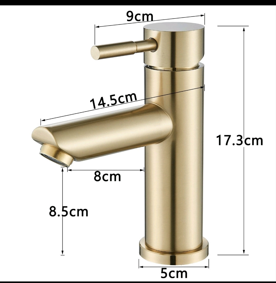 Bad Waschbecken Wasserhahn Armatur Edelstahl Gold Design
