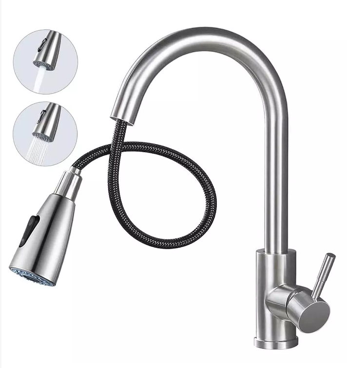 Küchenarmatur Wasserhahn Mischbatterie Hochdruck Edelstahl