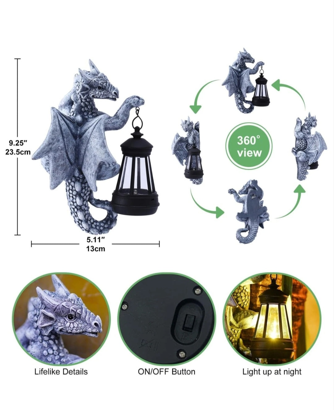 Solarleuchte Drachen Solarlampe