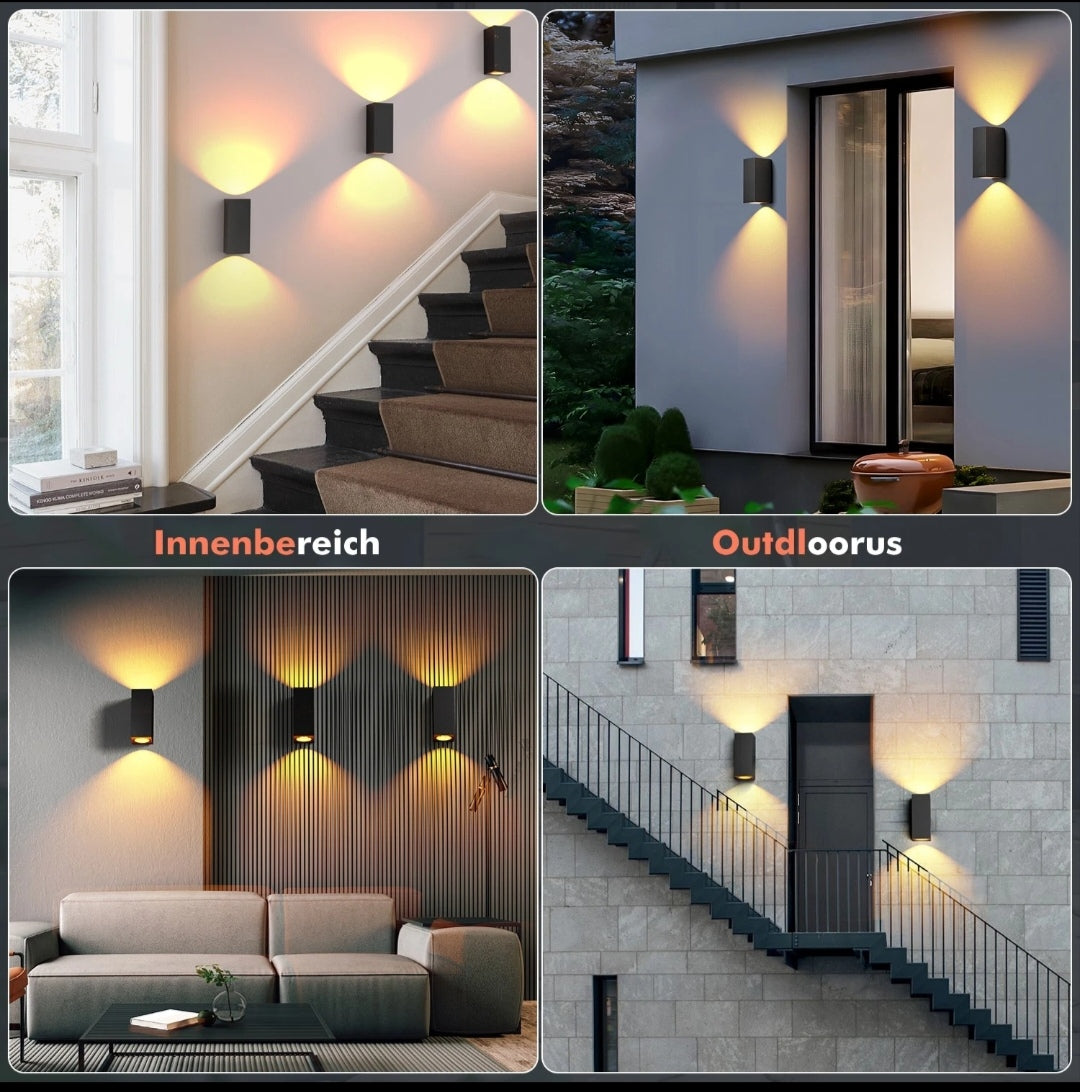 LED Wandleuchten Wandlampen innen Aussen 2 Stück