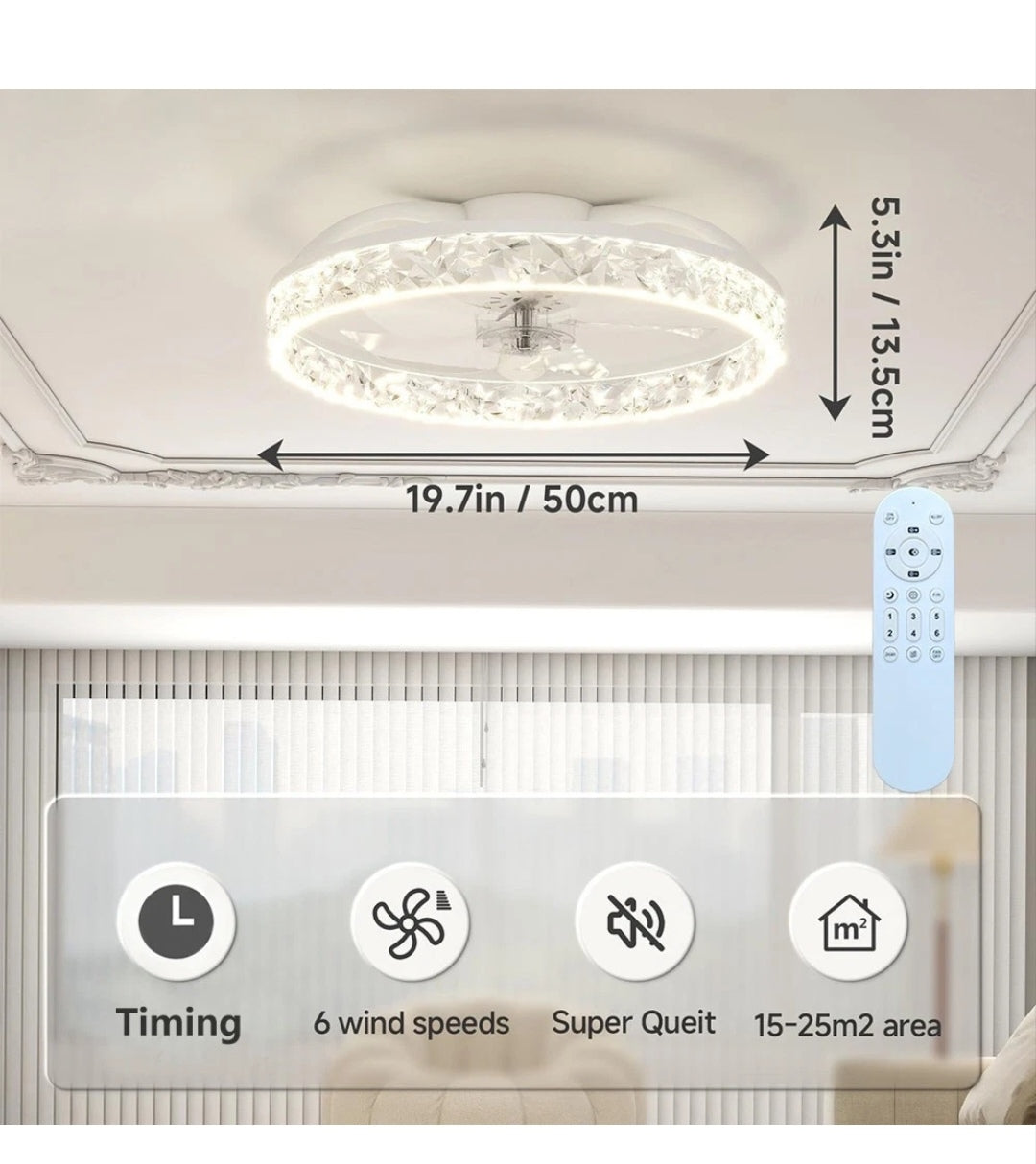 Deckenlampe Deckenleuchte Deckenventilator Dimmbar LED