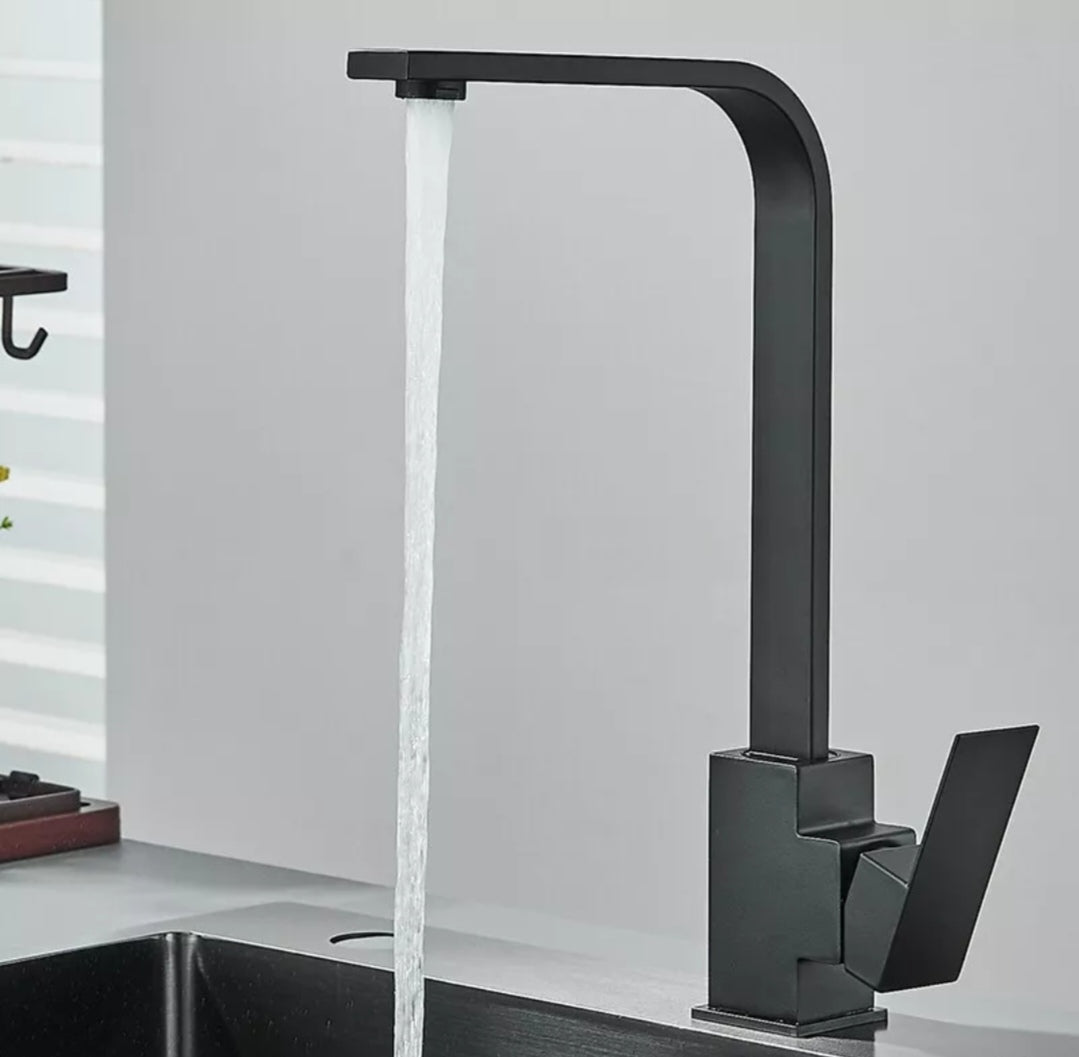 Wasserhahn Küchenarmartur Mischbatterie Schwarz Edelstahl