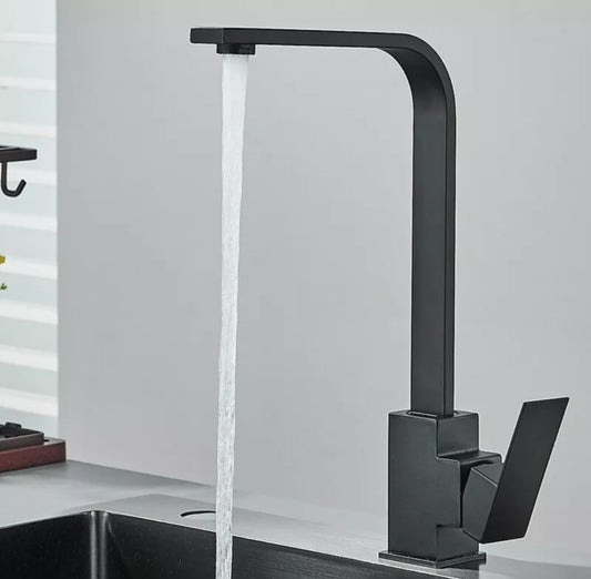 Wasserhahn Küchenarmartur Mischbatterie Schwarz Edelstahl