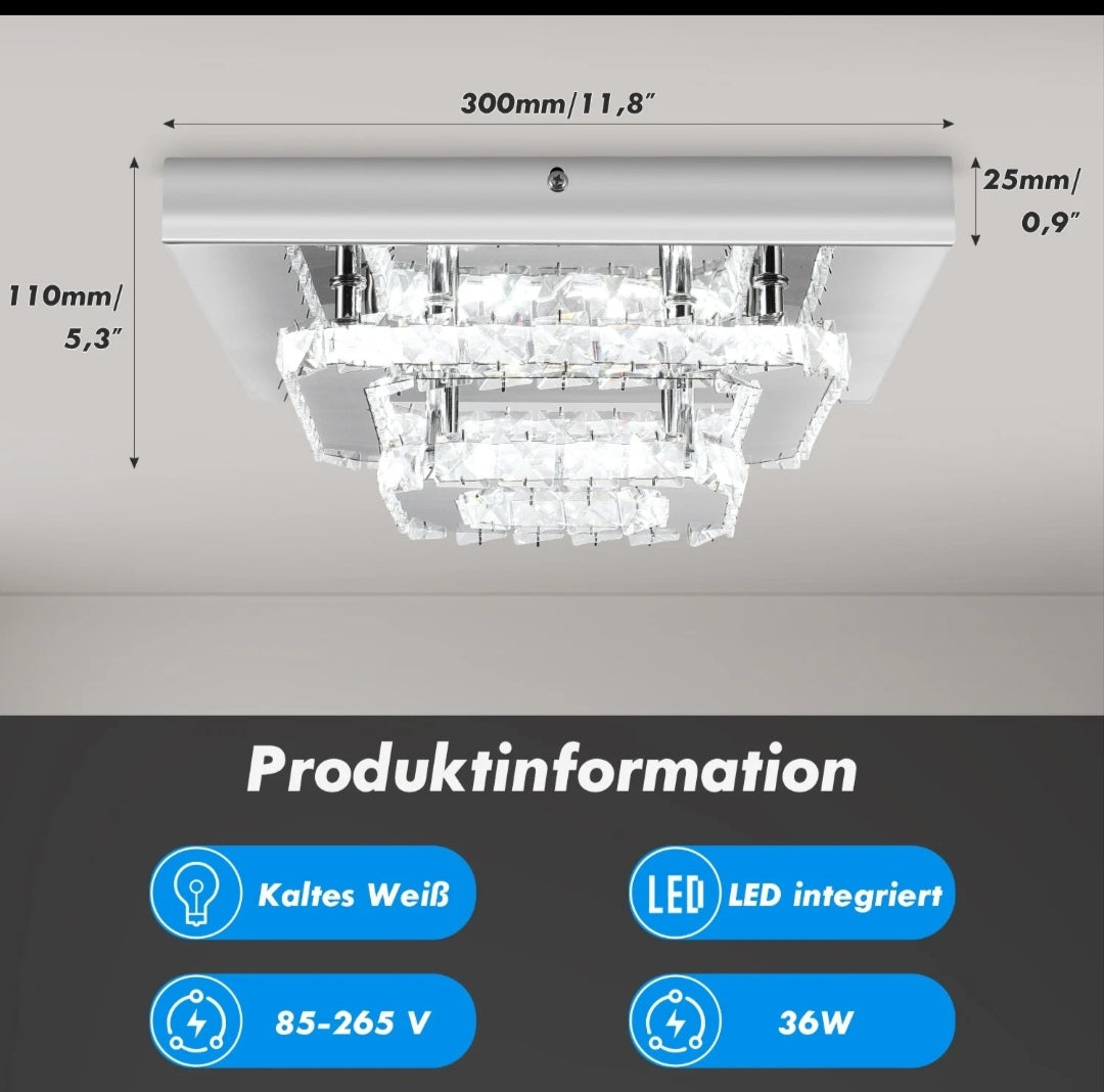 LED Kristall Deckenlampe Kronleuchter