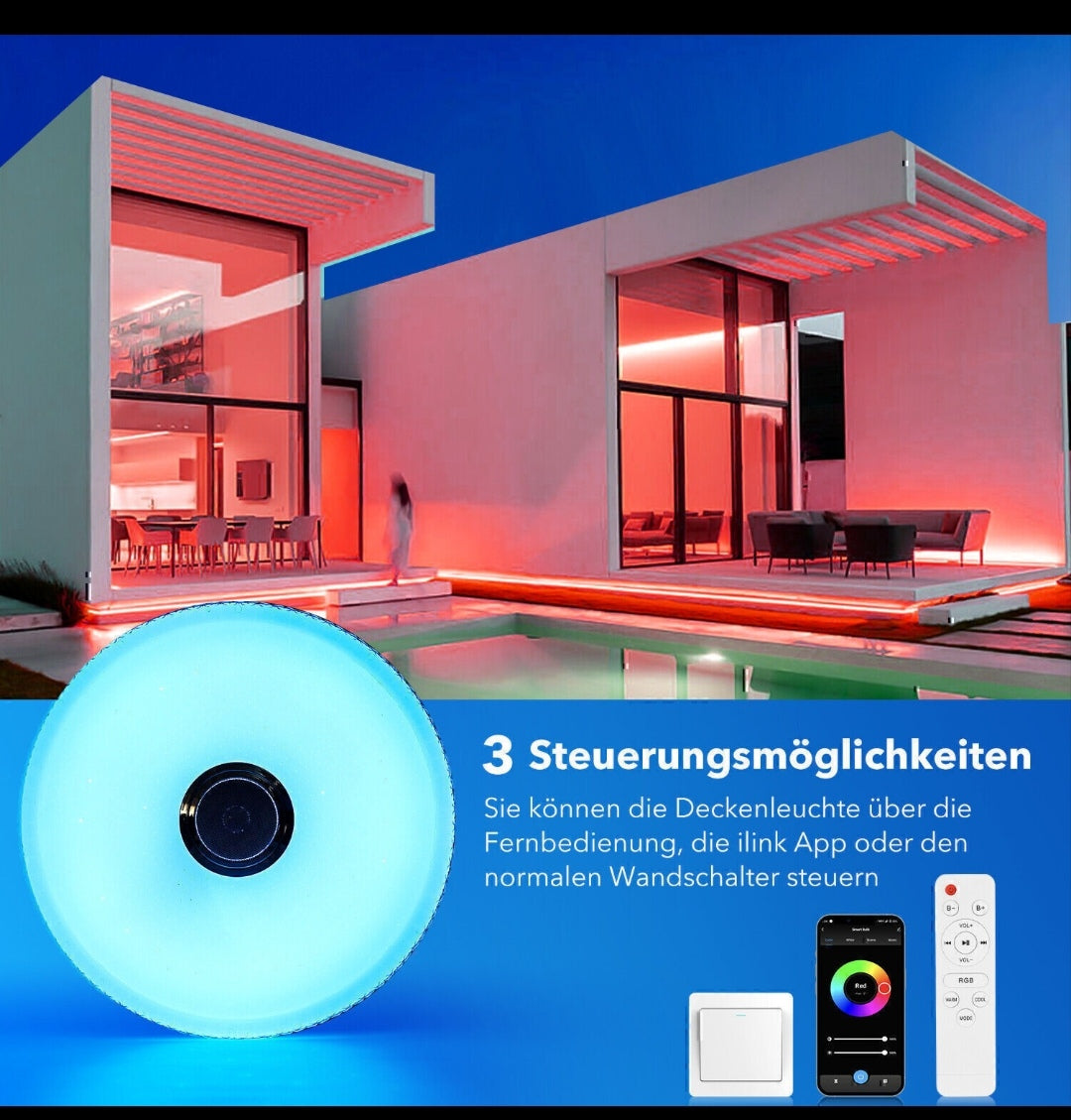 Deckenlampe Deckenleuchte Bluetooth Lautsprecher Rgb