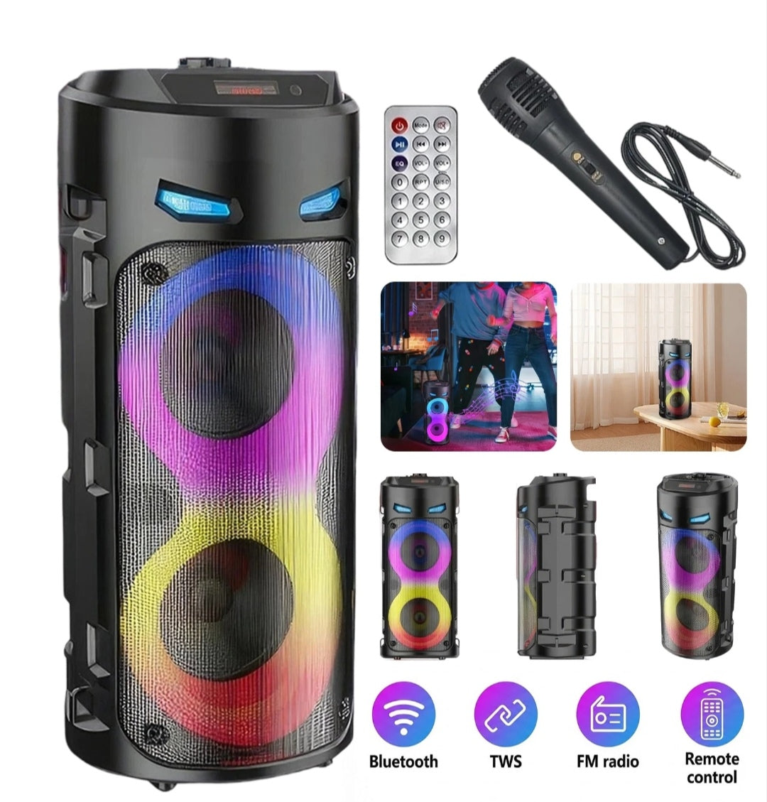 Bluetooth Partylautsprecher Lautsprecher mit LEDs + Mikrofon