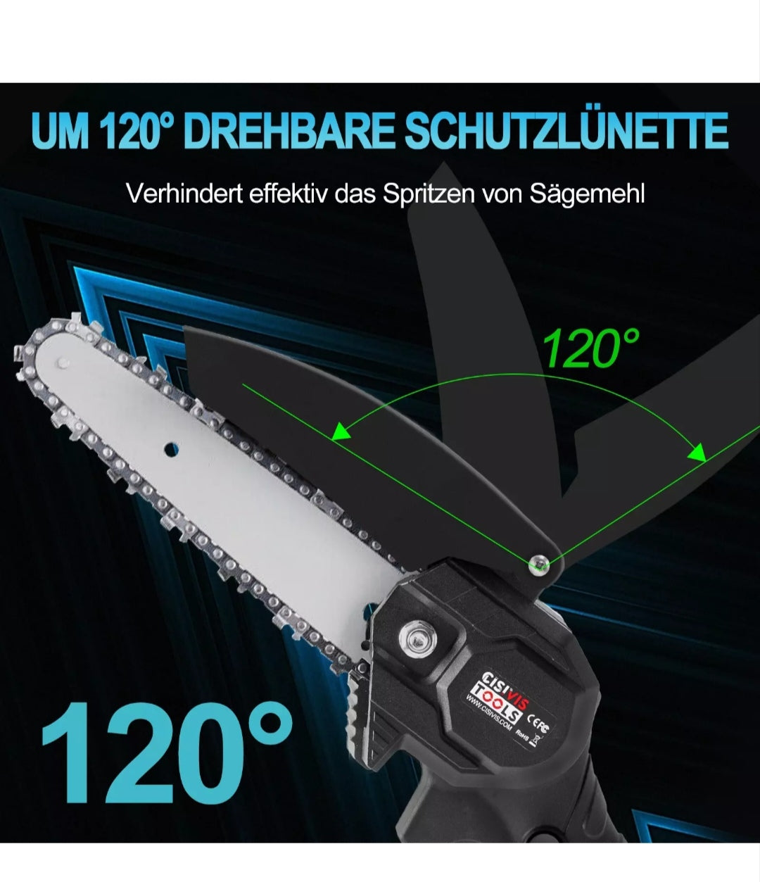 Akku Kettensäge Gartensäge mit 2 Akkus und Zubehör