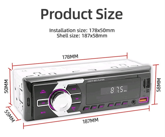 Autoradio Bluetooth Freisprechen Universal Din1 USB Aux SD