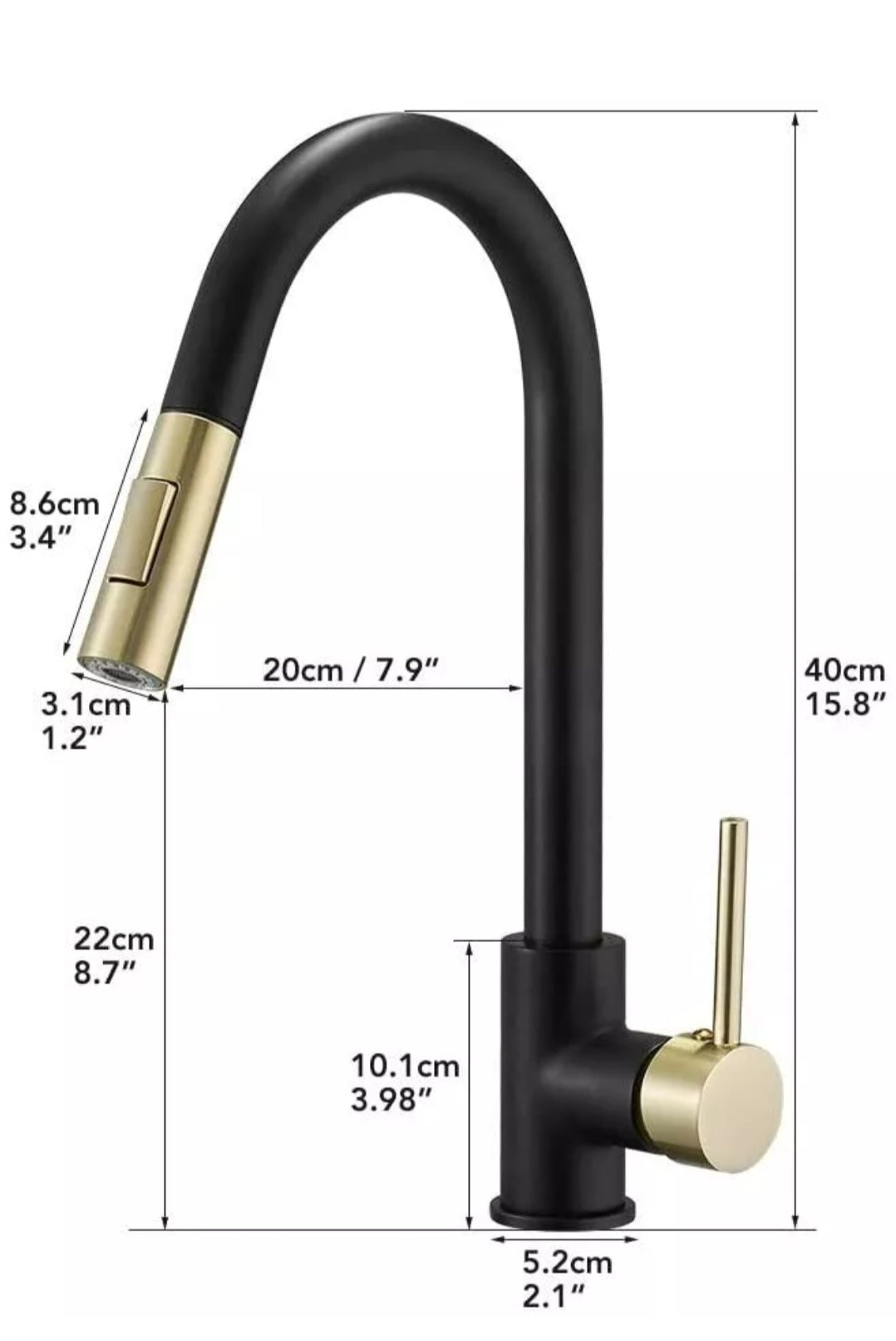 Wasserhahn Küchenarmartur Mischbatterie Schwarz Gold