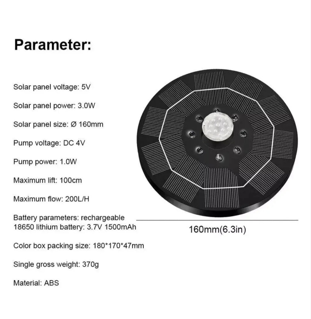 Solar Teichpumpe Brunnenpumpe mit LED