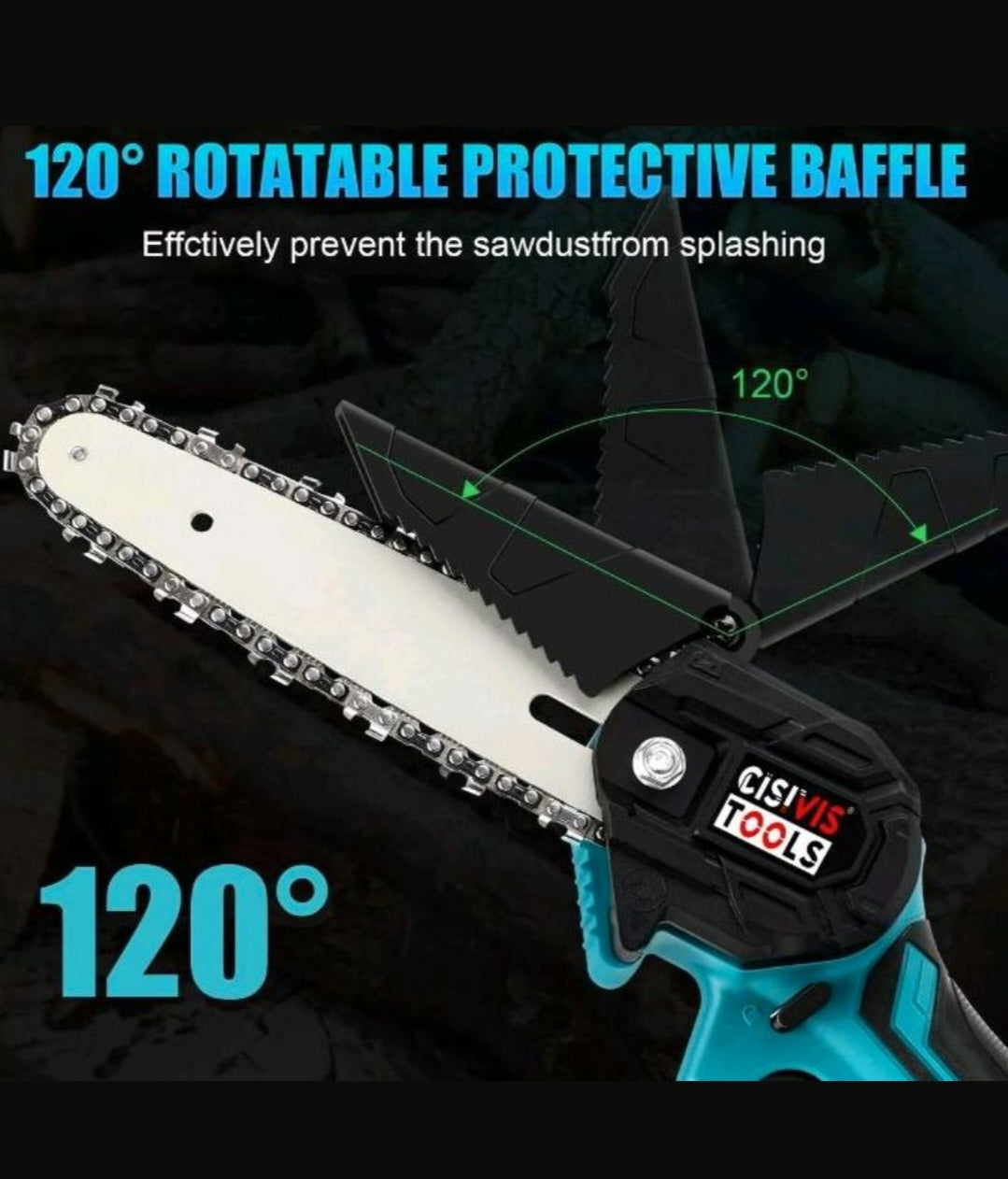 Akku Kettensäge Gartensäge mit 2 Akkus Motorsäge