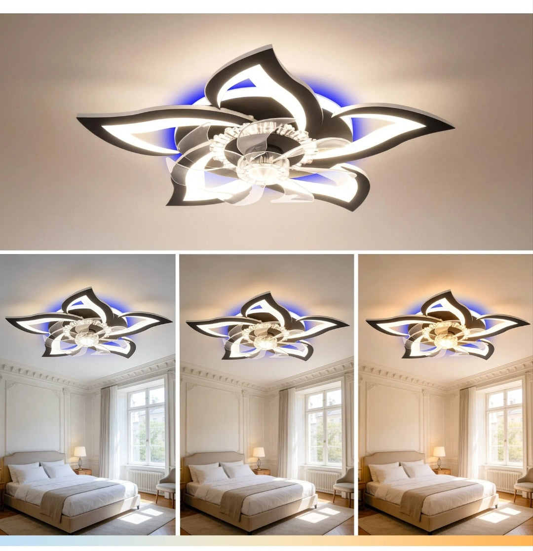 Deckenventilator Deckenleuchte Ventilator Dimmbar Rgb Modern