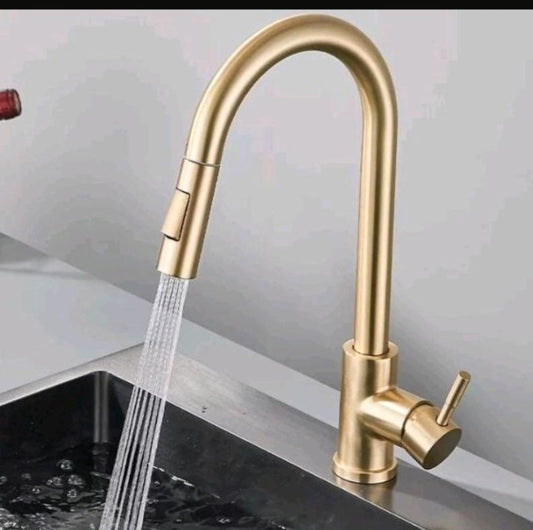 Küchenarmartur Mischbatterie Wasserhahn Brause Gold Design Hochdruck