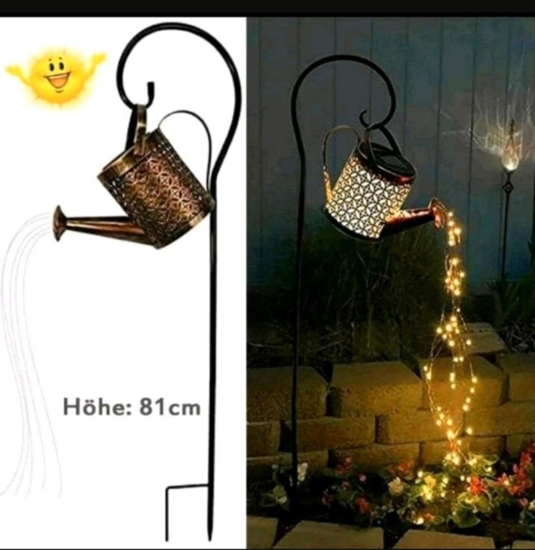 Solar Gießkanne Solarlampe 2 Stück