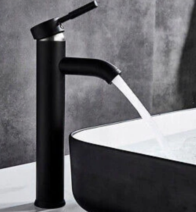 Bad Waschbecken Wasserhahn Armatur Edelstahl Schwarz Hoch