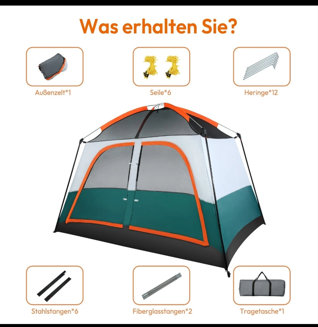 Campingzelt Pop Up Zelt Wurfzelt Wasserfest 4 Personen