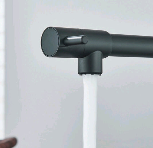 Wasserhahn Küchenarmartur Mischbatterie Schwarz Edelstahl Profi