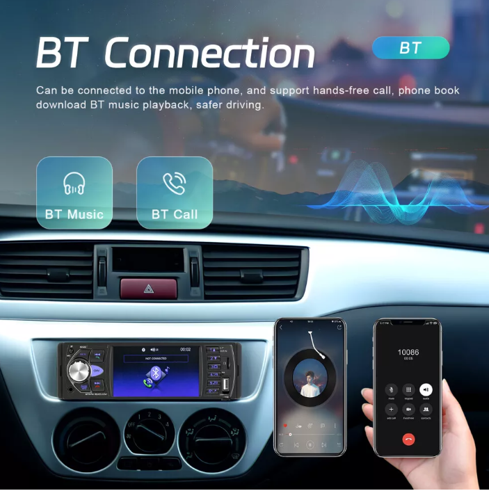 Autoradio Bluetooth Freisprechen DIN 1 Norm 4 Zoll