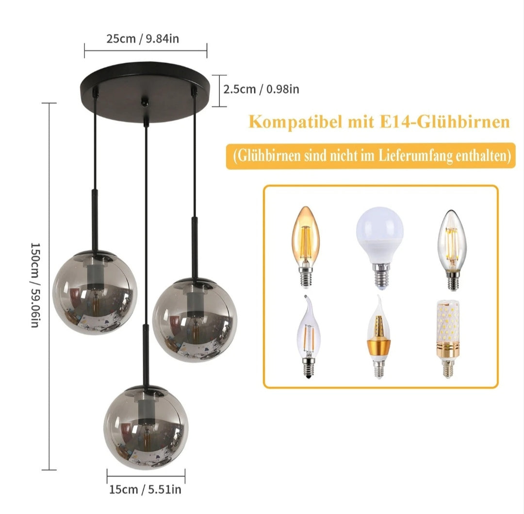 Pendelleuchte Deckenlampe Glaskugeln