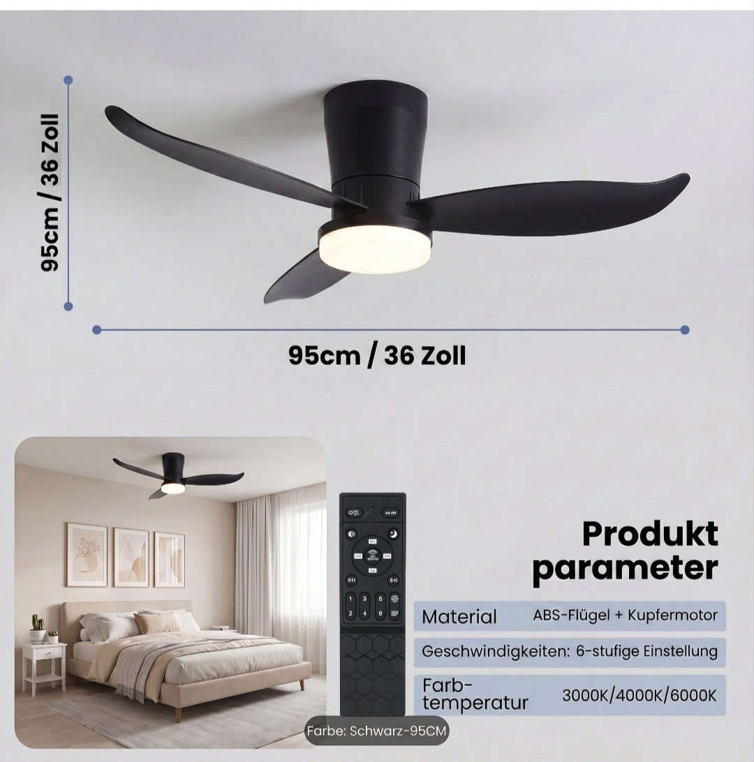Deckenlampe Deckenventilator Ventilator 95cm App Fernbedienung